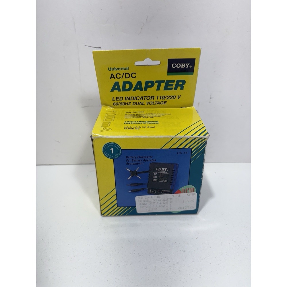 Coby Universal Power A/C‎ Adapter model CA-44 1000mA LED Power Indicator Input